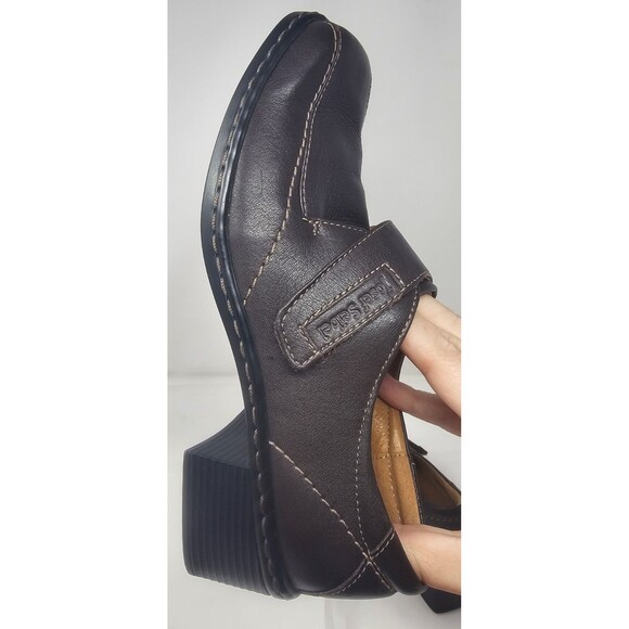 Josef Seibel Monk Strap Loafers Womens 37 US 6 Brown Square Toe 2" Block Heel - Picture 7 of 15